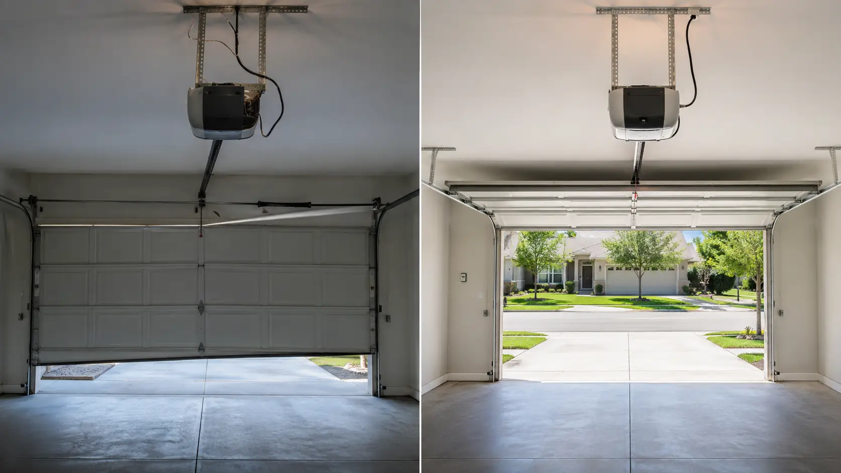 garage door before and after repair